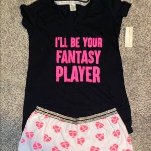 Medium Black & Pink Football Pajama Set